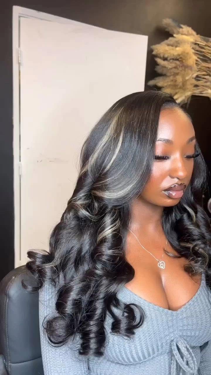 Voluminous Sew-In with Highlights